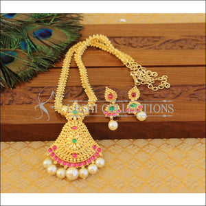 Designer kempu gold plated necklace set M867 - Necklace Set