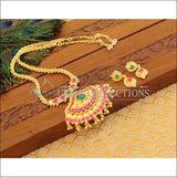 Designer kempu gold plated necklace set M868 - Necklace Set