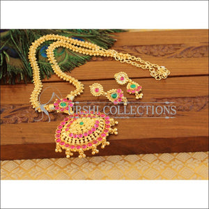 Designer kempu gold plated necklace set M869 - Necklace Set