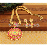 Designer kempu gold plated necklace set M869 - Necklace Set