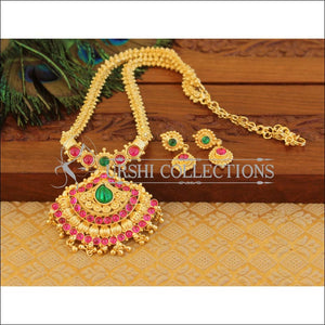 Designer kempu gold plated necklace set M870 - Necklace Set