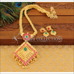 Designer kempu gold plated necklace set M871 - MULTY - Necklace Set