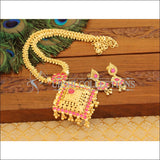Designer kempu gold plated necklace set M871 - Necklace Set