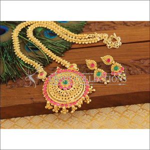 Designer kempu gold plated necklace set M874 - Necklace Set