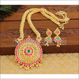 Designer kempu gold plated necklace set M874 - Necklace Set