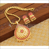 Designer kempu gold plated necklace set M893 - Pendant Set