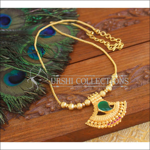 Designer Kerala gold plated palakka Mango necklace U-20 - Necklace Set