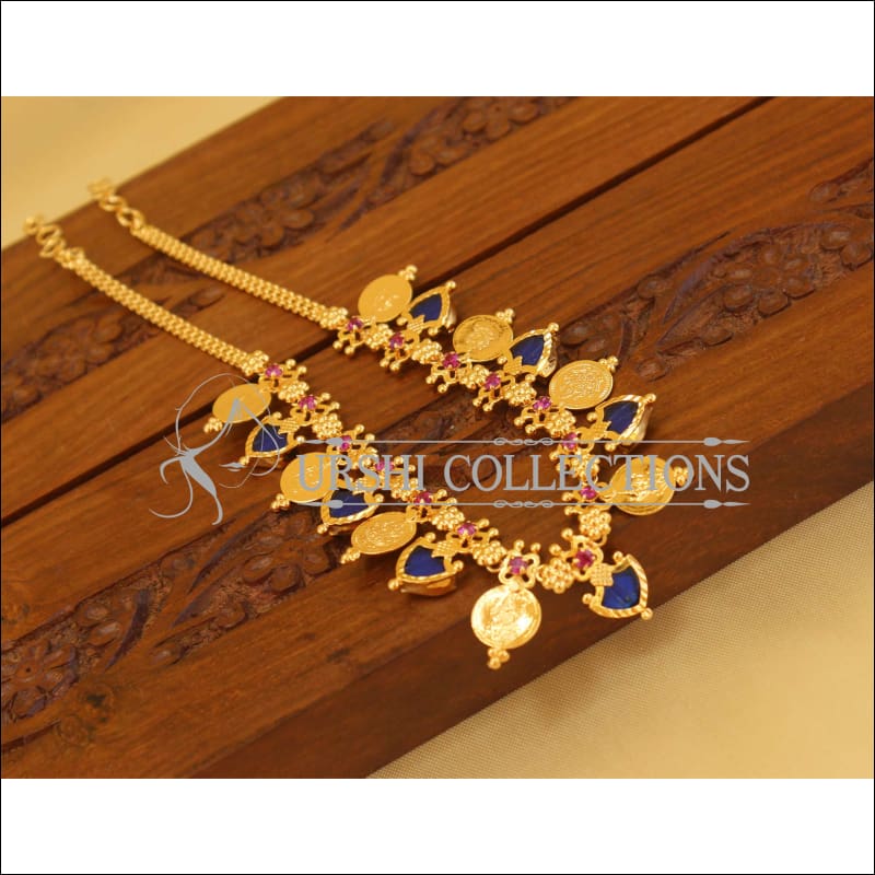 Designer kerala style gold plated palakka coin necklace M1064 - Necklace Set