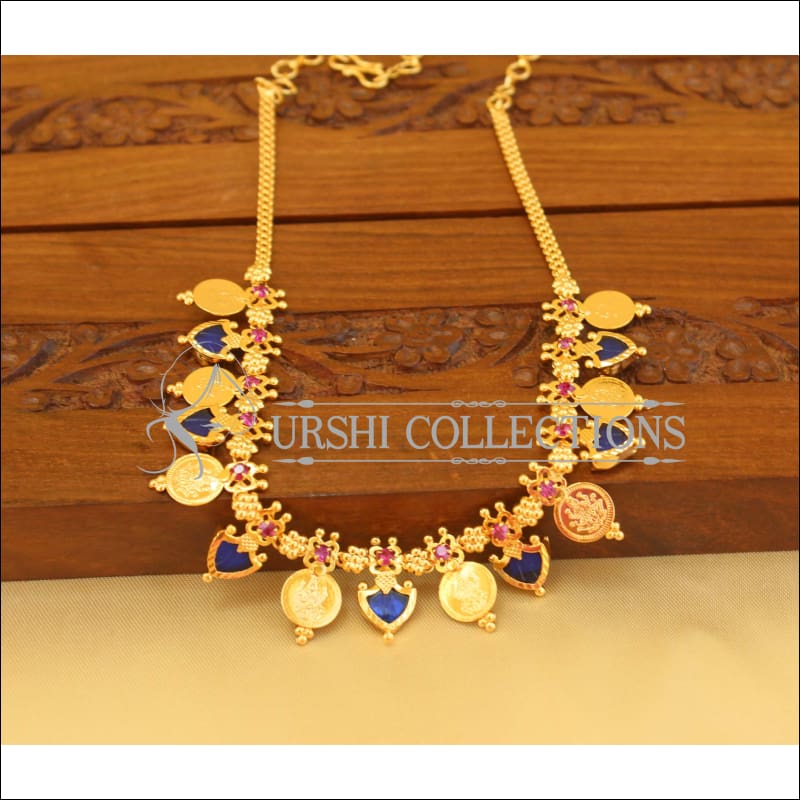 Designer kerala style gold plated palakka coin necklace M1064 - Necklace Set