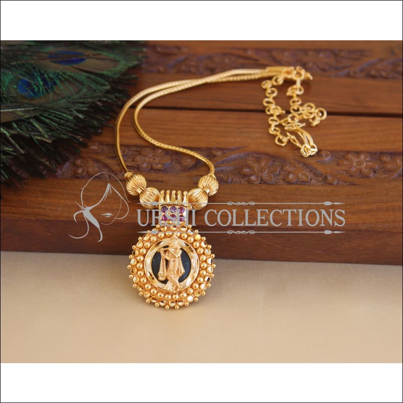 Designer Kerala Style Gold Plated Palakka krishna Necklace M2932 - Necklace Set