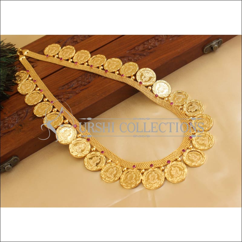 Designer Kerala style gold plated temple long necklace M973 - Necklace Set