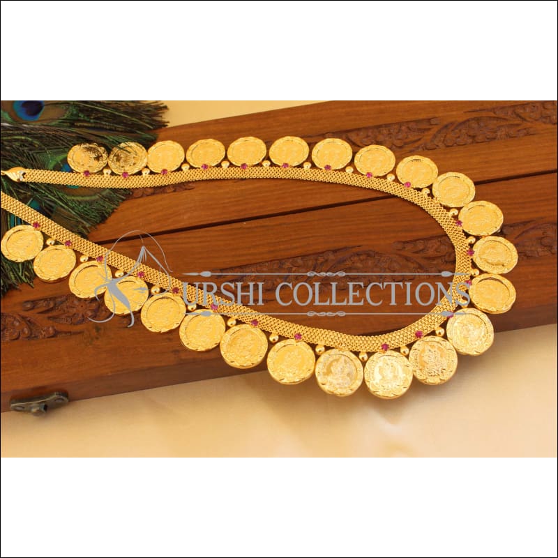 Designer Kerala style gold plated temple long necklace M973 - Necklace Set