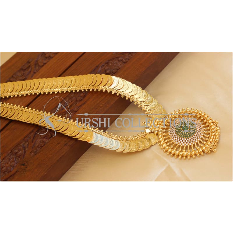 Designer Kerala style gold plated temple long necklace M974 - Necklace Set
