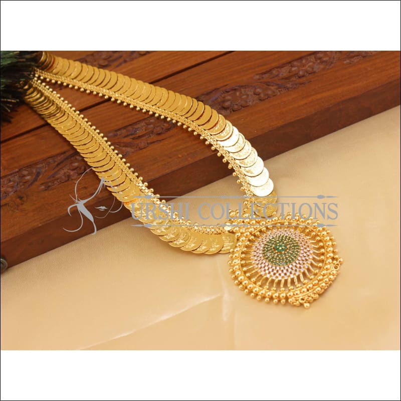 Designer Kerala style gold plated temple long necklace M974 - Necklace Set