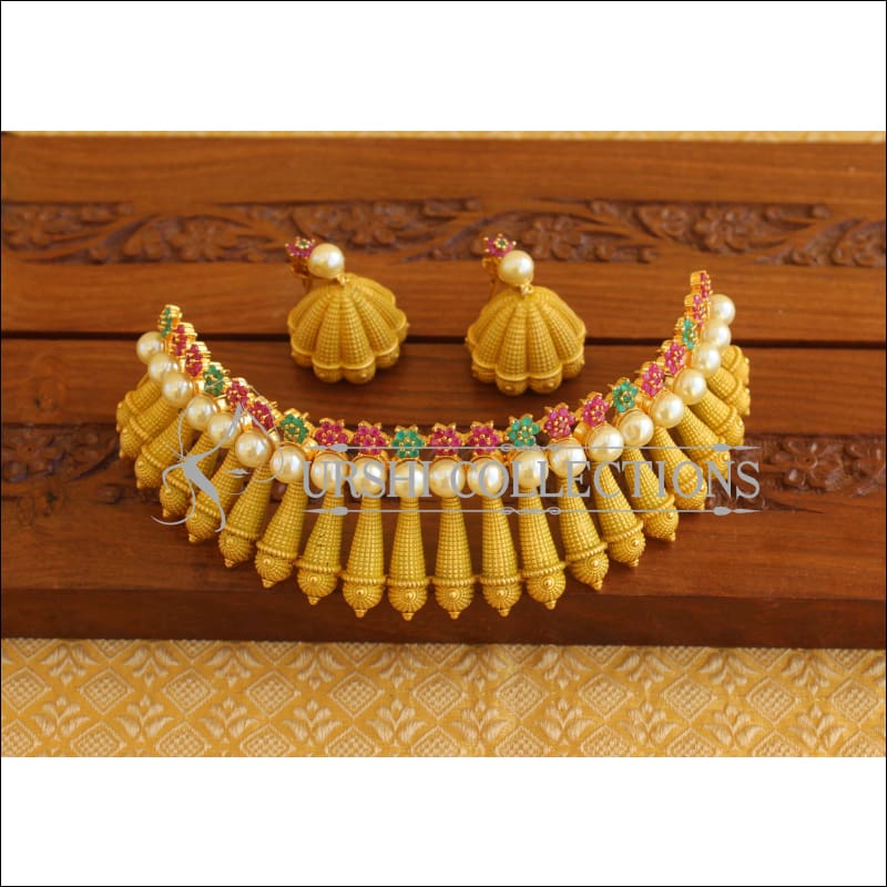 Designer Matte Finish Choker Set M2026 - Necklace Set