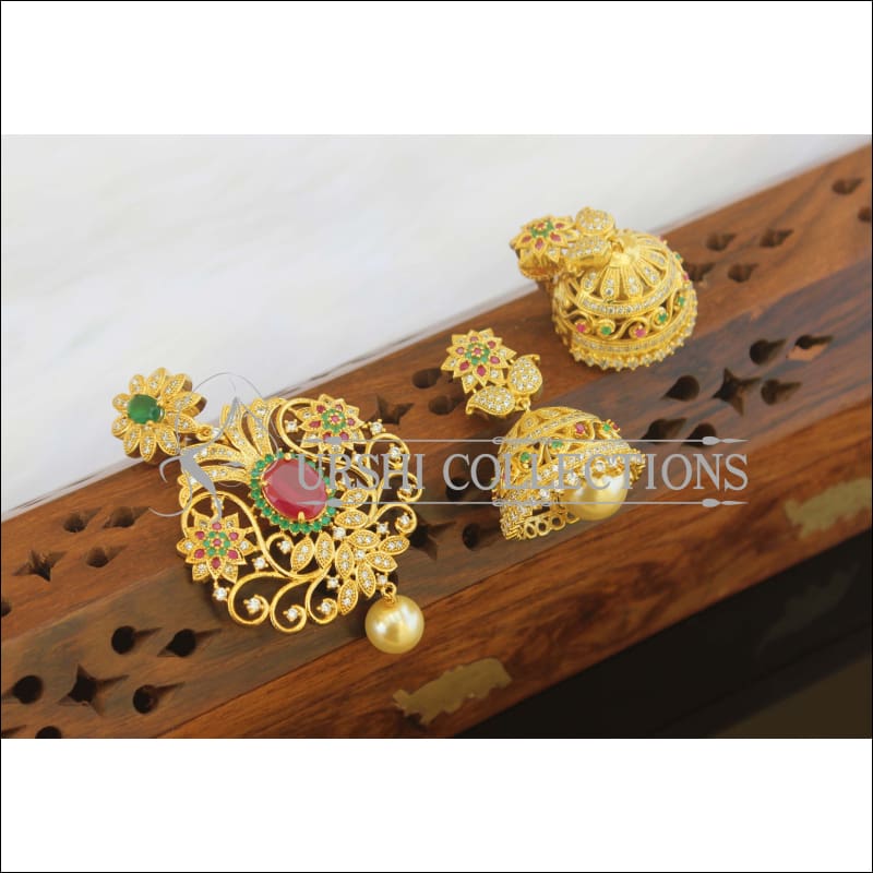 Designer Matte Finish CZ Pendant Set M2581 - Pendant Set