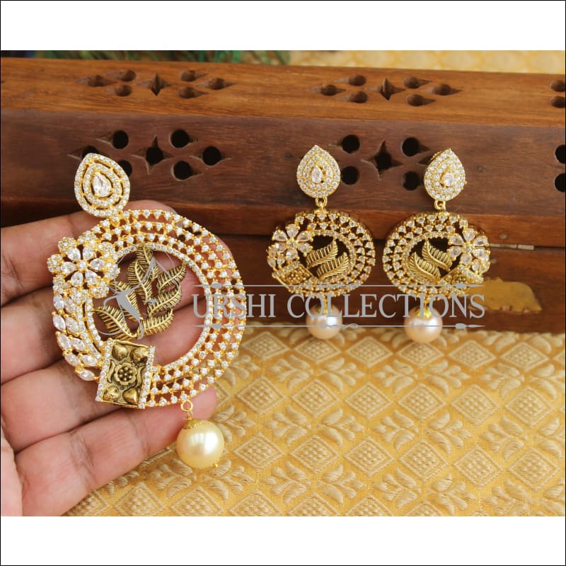 Designer Matte finish CZ Pendant set M484 - Pendant Set