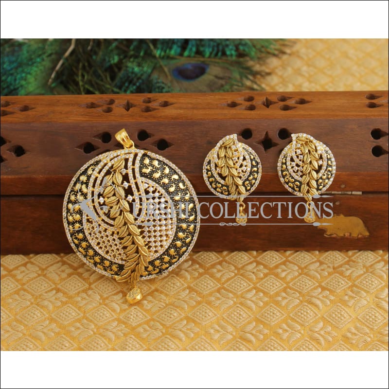 Designer Matte finish CZ Pendant set M489 - Pendant Set