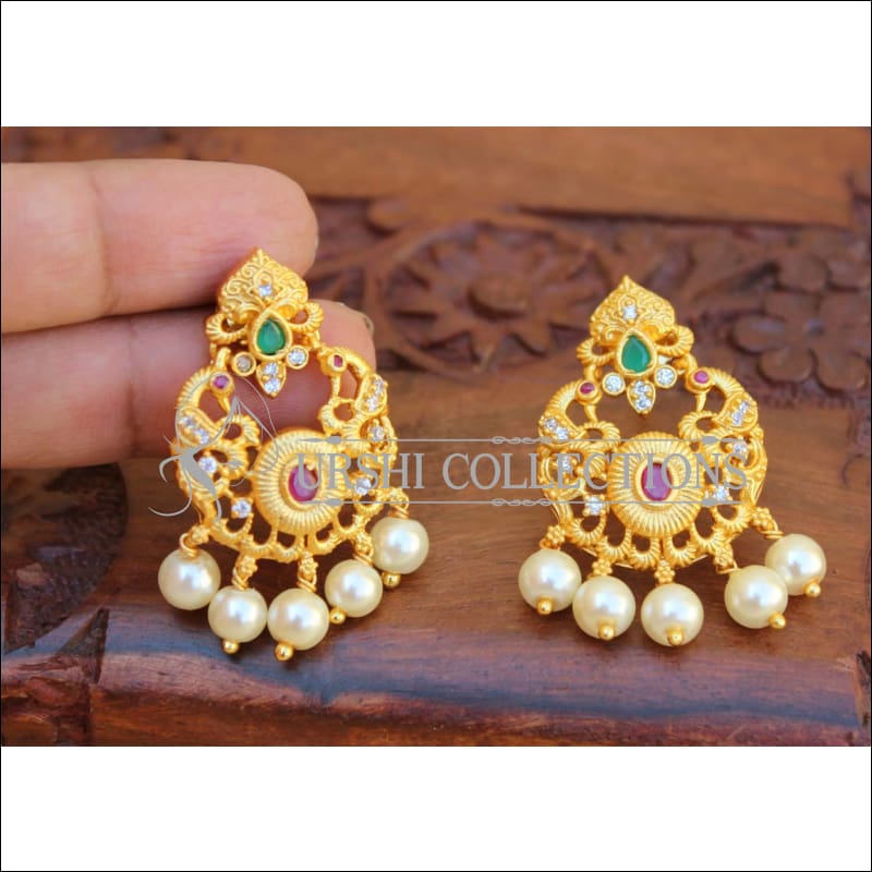 Designer Matte Finish Earrings Set UC-NEW2113 - Green&Red - Earrings