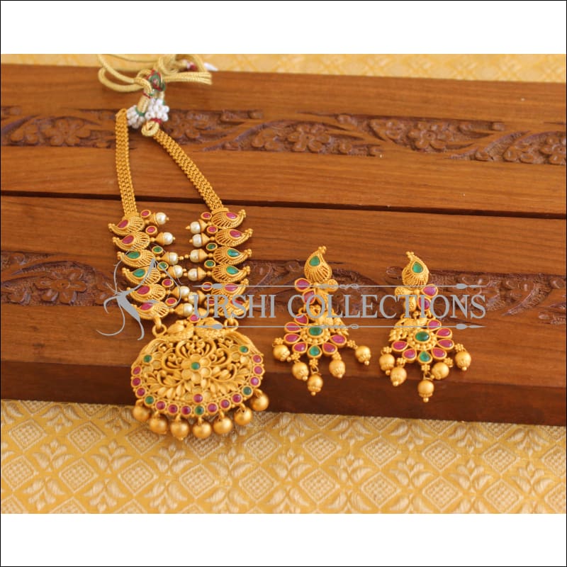 Designer Matte Finish Mango Necklace Set M2025 - Necklace Set