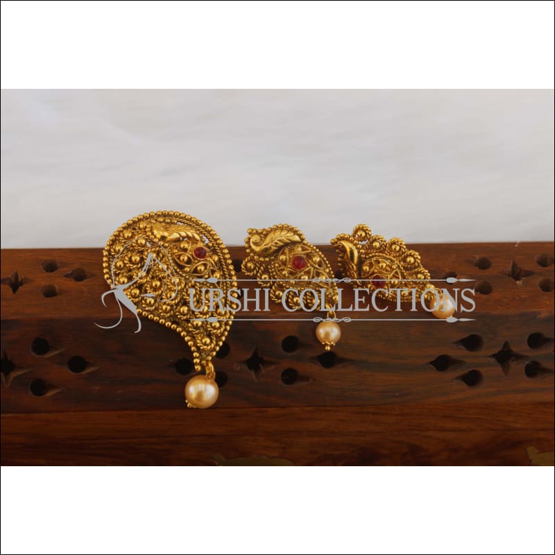 Designer Matte Finish Mango Pendant Set M2588 - Pendant Set