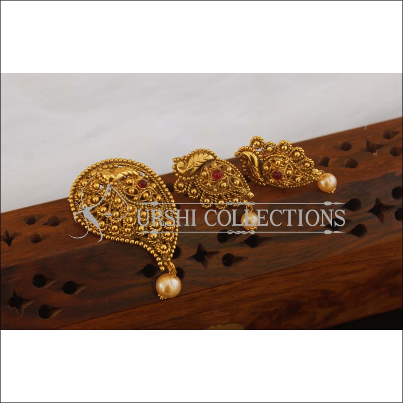 Designer Matte Finish Mango Pendant Set M2588 - Pendant Set