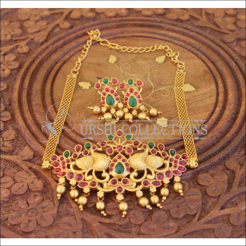 Designer matte finish necklace M806 - multy - Necklace Set