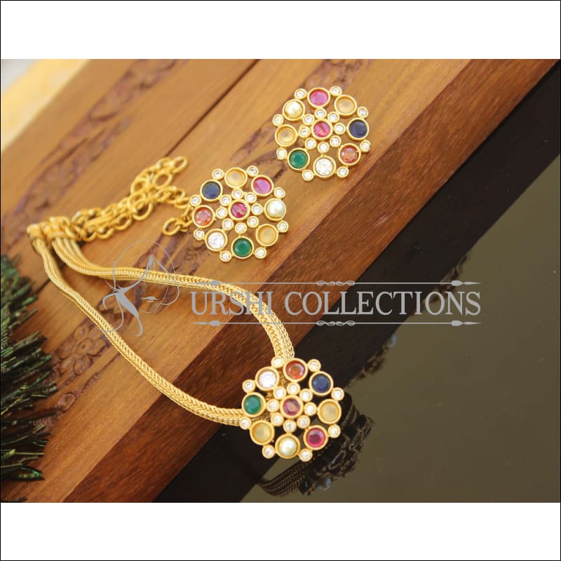 Designer matte finish necklace set M1035 - Necklace Set