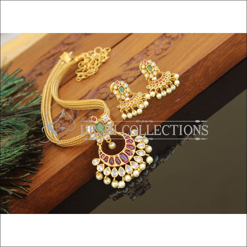 Designer matte finish necklace set M1037 - Necklace Set