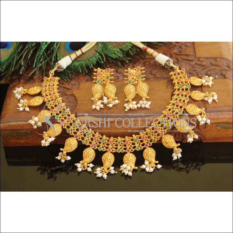 Designer matte finish necklace set M726 - MULTY - Necklace Set