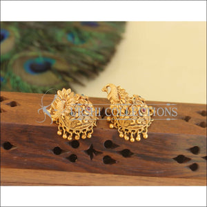 Designer Matte Finish Peacock Earrings M2827 - EARRINGS