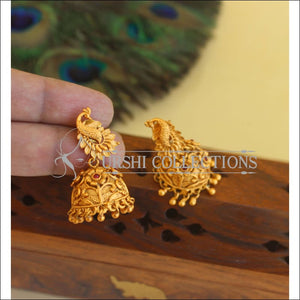 Designer Matte Finish Peacock Earrings M2828 - EARRINGS