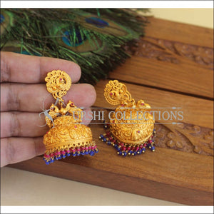 Designer Matte Finish Peacock Earrings M2845 - EARRINGS