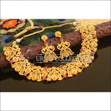 Designer matte finish Peacock necklace set M716 - Necklace Set