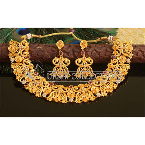 Designer matte finish Peacock necklace set M717 - Necklace Set