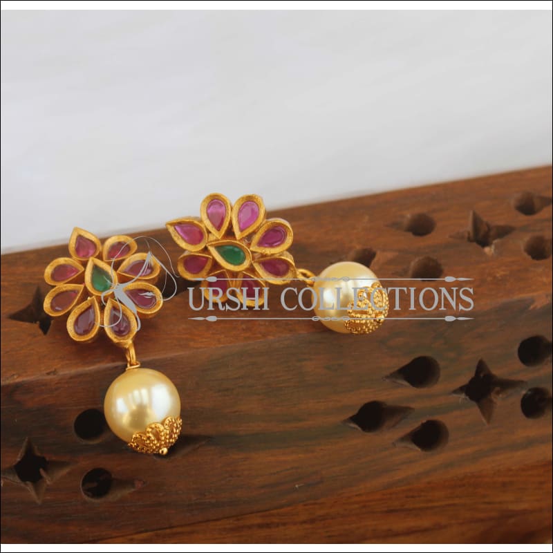 Designer Matte Finish Peacock Pendant Set M2574 - Pendant Set