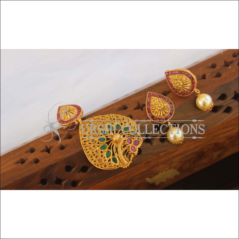 Designer Matte Finish Pendant Set M2586 - MULTY - Pendant Set