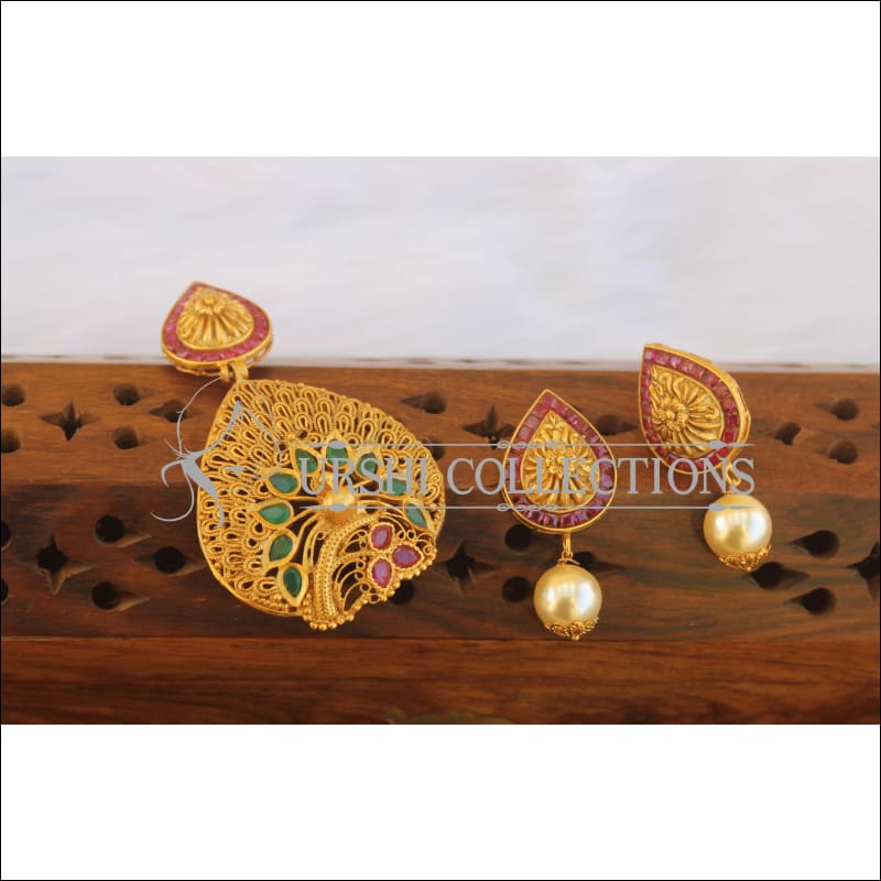 Designer Matte Finish Pendant Set M2586 - Pendant Set