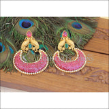 Designer Matte Finish Ruby Peacock Earrings M2848 - EARRINGS