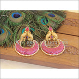 Designer Matte Finish Ruby Peacock Earrings M2849 - EARRINGS