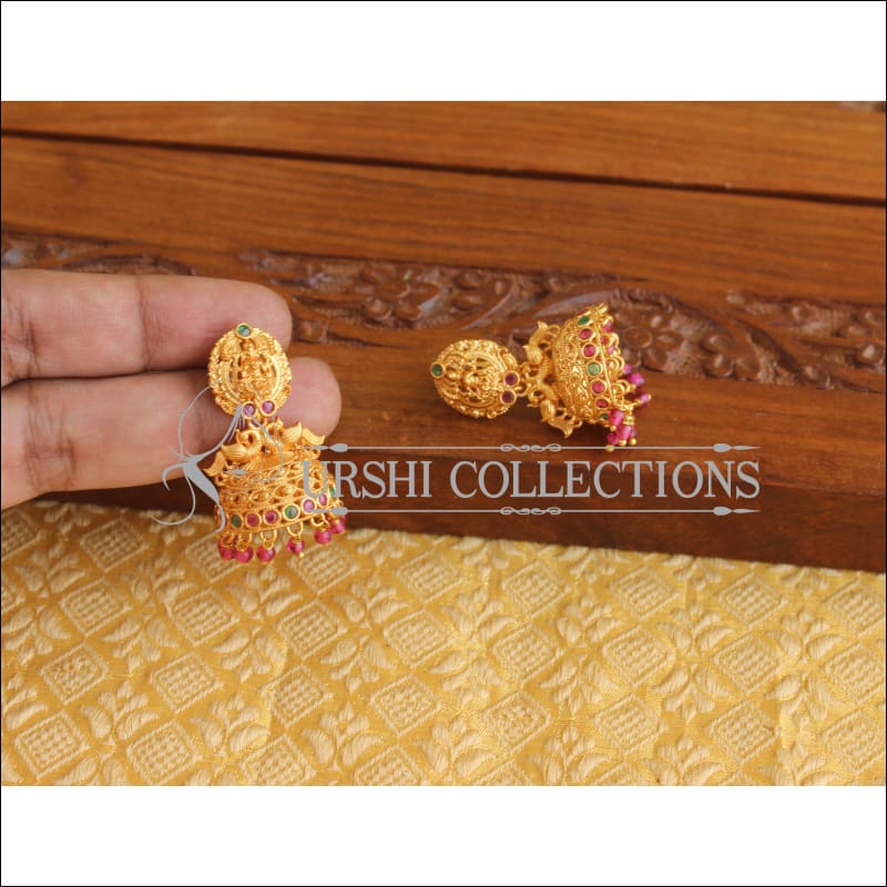 Designer Matte Finish Temple Earrings M2293