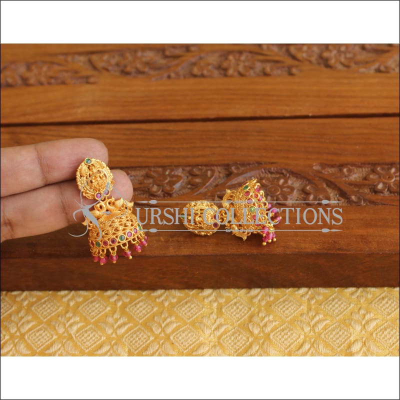 Designer Matte Finish Temple Earrings M2293