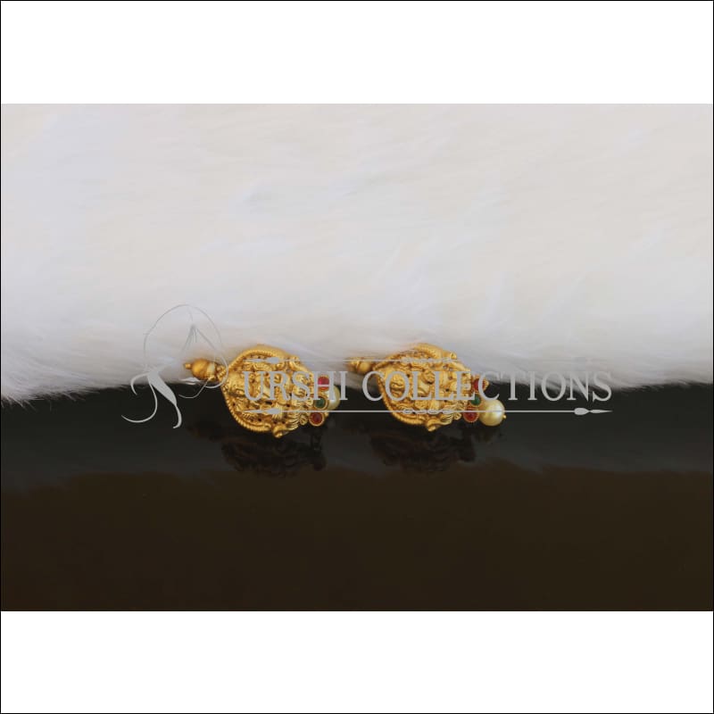 Designer Matte Finish Temple Earrings M2589 - Earrings