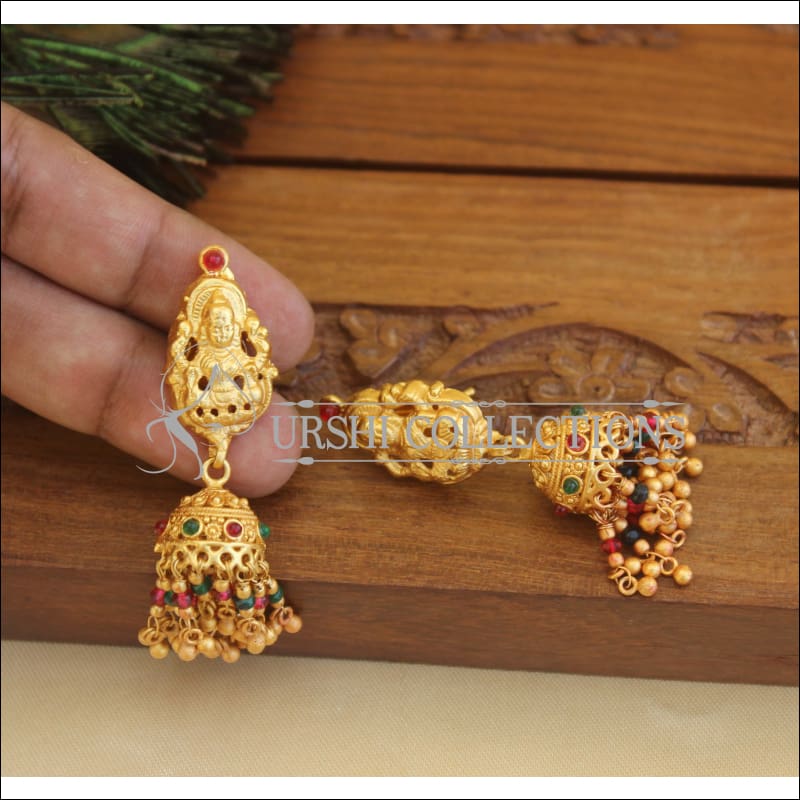 Designer Matte Finish Temple Earrings M2874 - EARRINGS