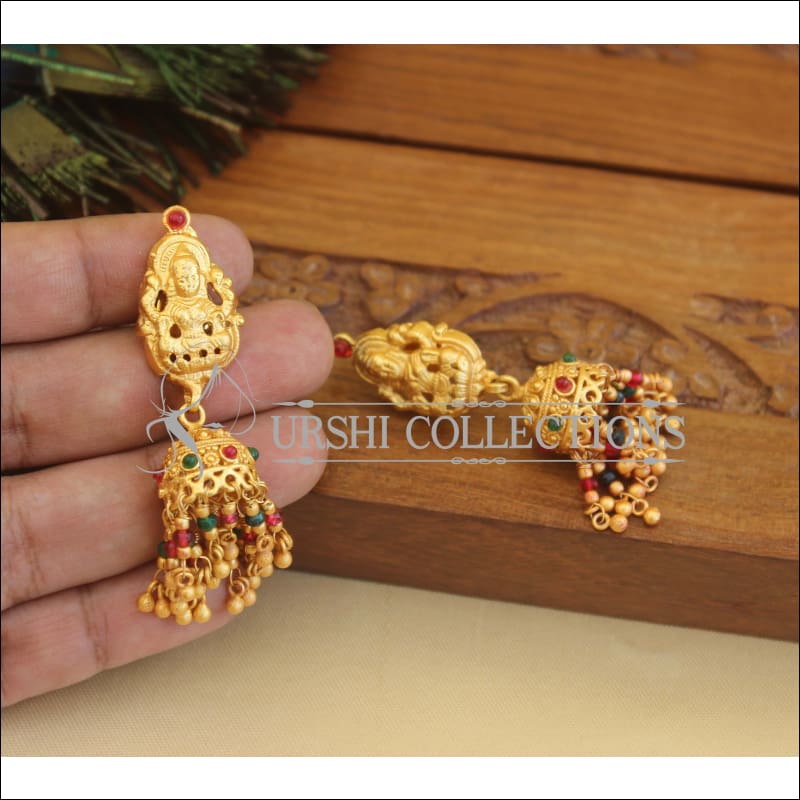 Designer Matte Finish Temple Earrings M2874 - EARRINGS