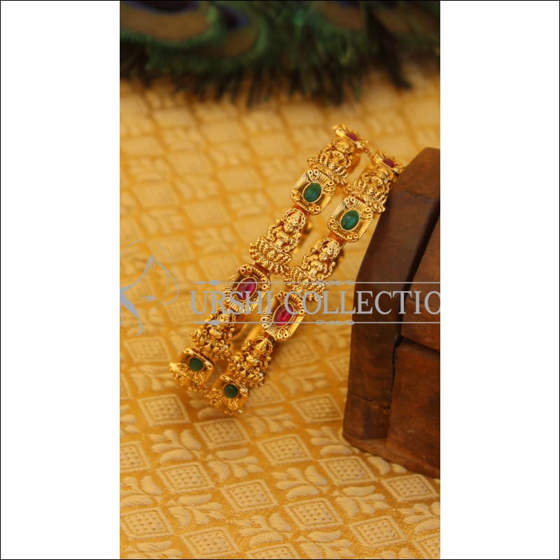 Designer matte finish temple earrings M697 - Bangles