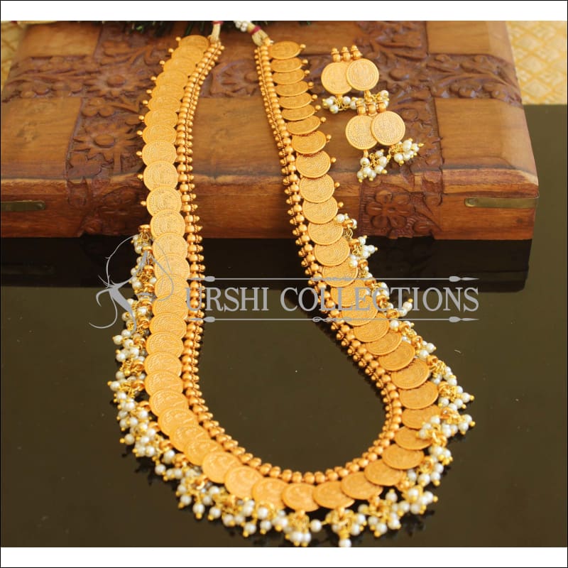 Designer matte finish temple long necklace set M732 - Necklace Set