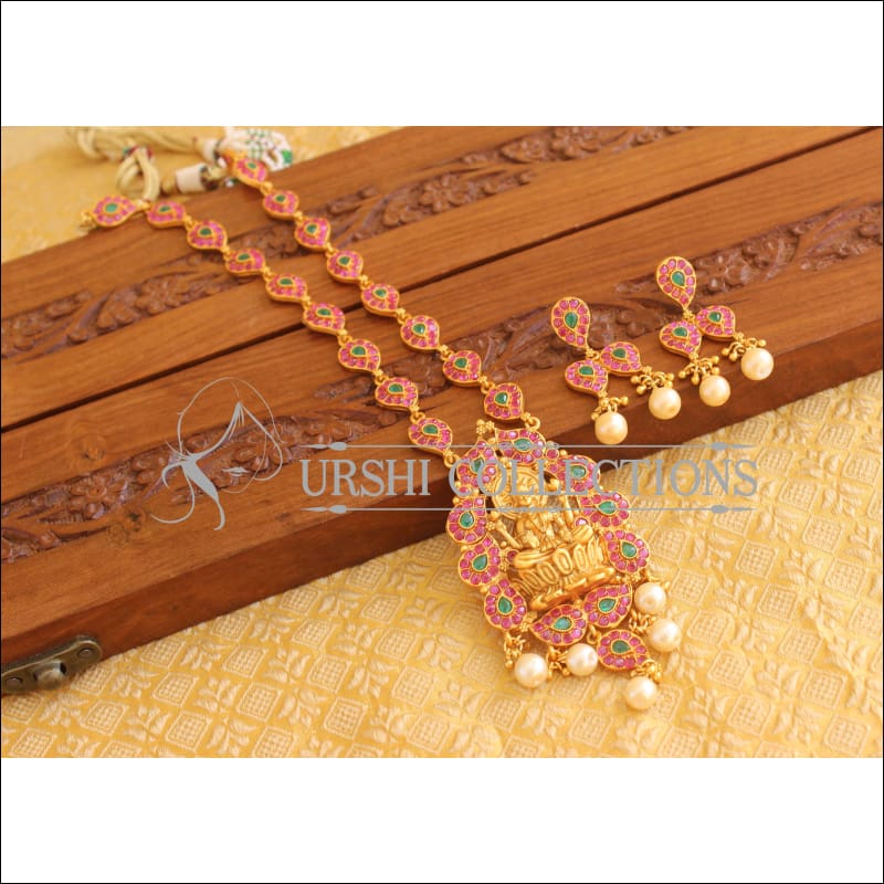 Designer Matte Finish Temple Necklace Set M2061 - Necklace Set