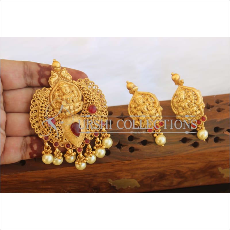 Designer Matte Finish Temple Pendant Set M2585 - Pendant Set