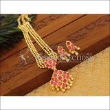 Designer micro gold plated necklace set M890 - PINK - Necklace Set